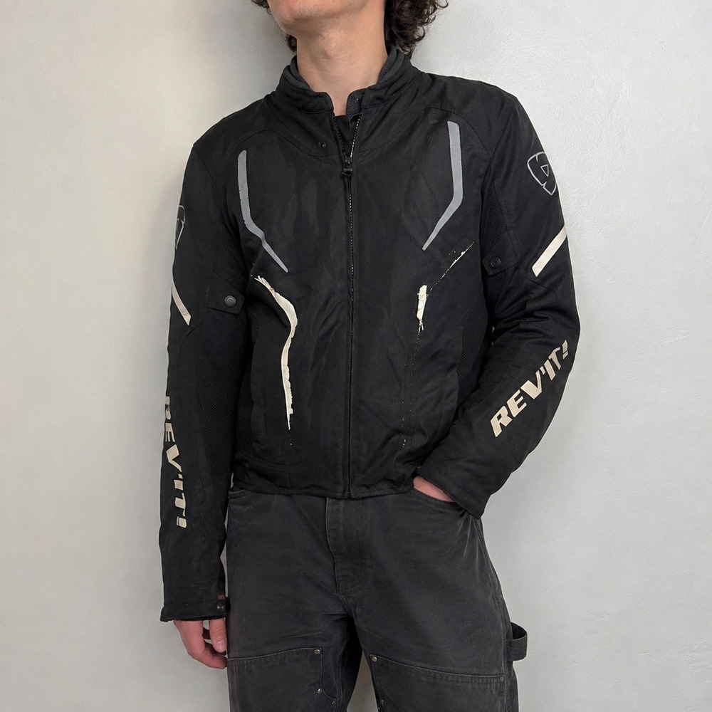 REV'IT! GT-R Air 2 Mens Jacket XL Black Mesh Padded Moto Biker Sport Racing